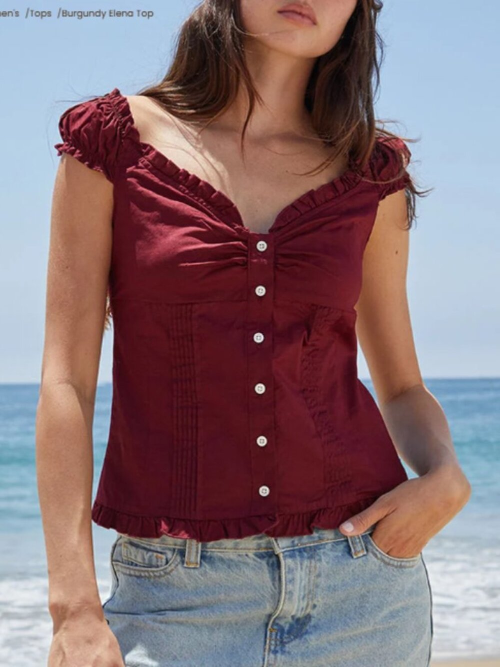 Brandy Melville Burgundy Elena Top